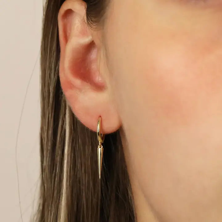 Horn Hoop Earring- 925 Hoop