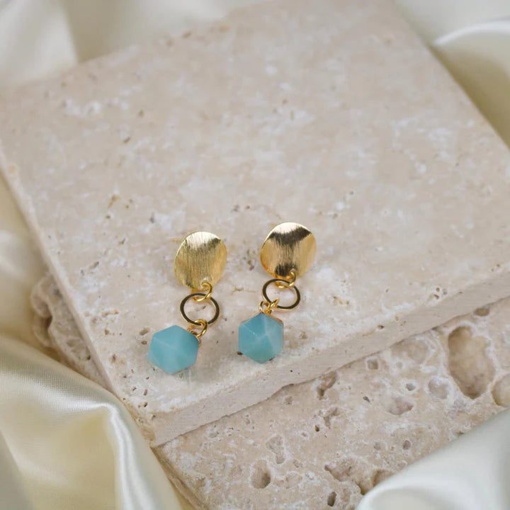 Wren // Amazonite Crystal Charm Earrings