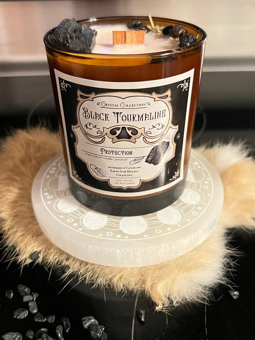 Black Tourmaline - Protection | Luxury Crystal Candle