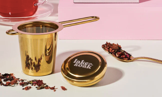 the Gold Goddess Tea Strainer