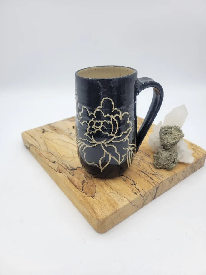 Black Peony Mug