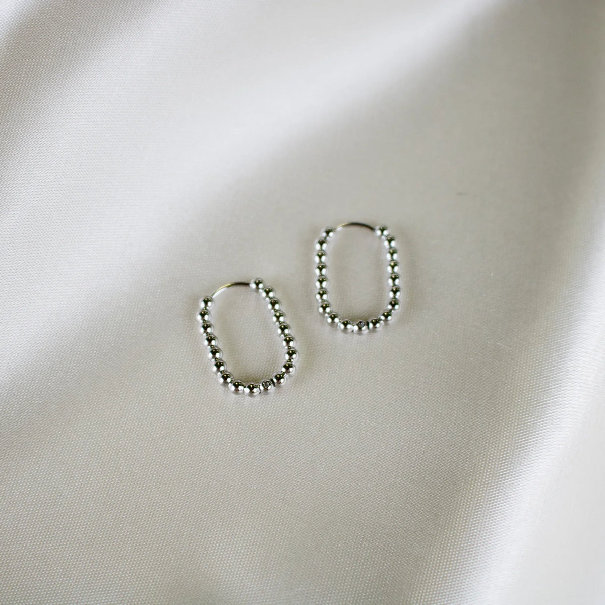 Boa Beaded Oval Hoops