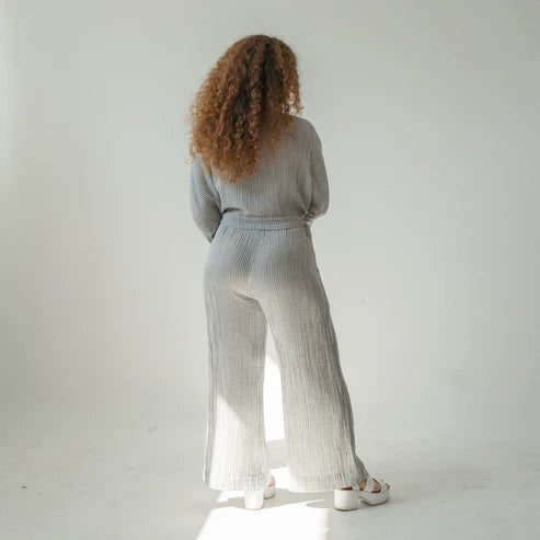 Striped Crinkle Pocketed Pant