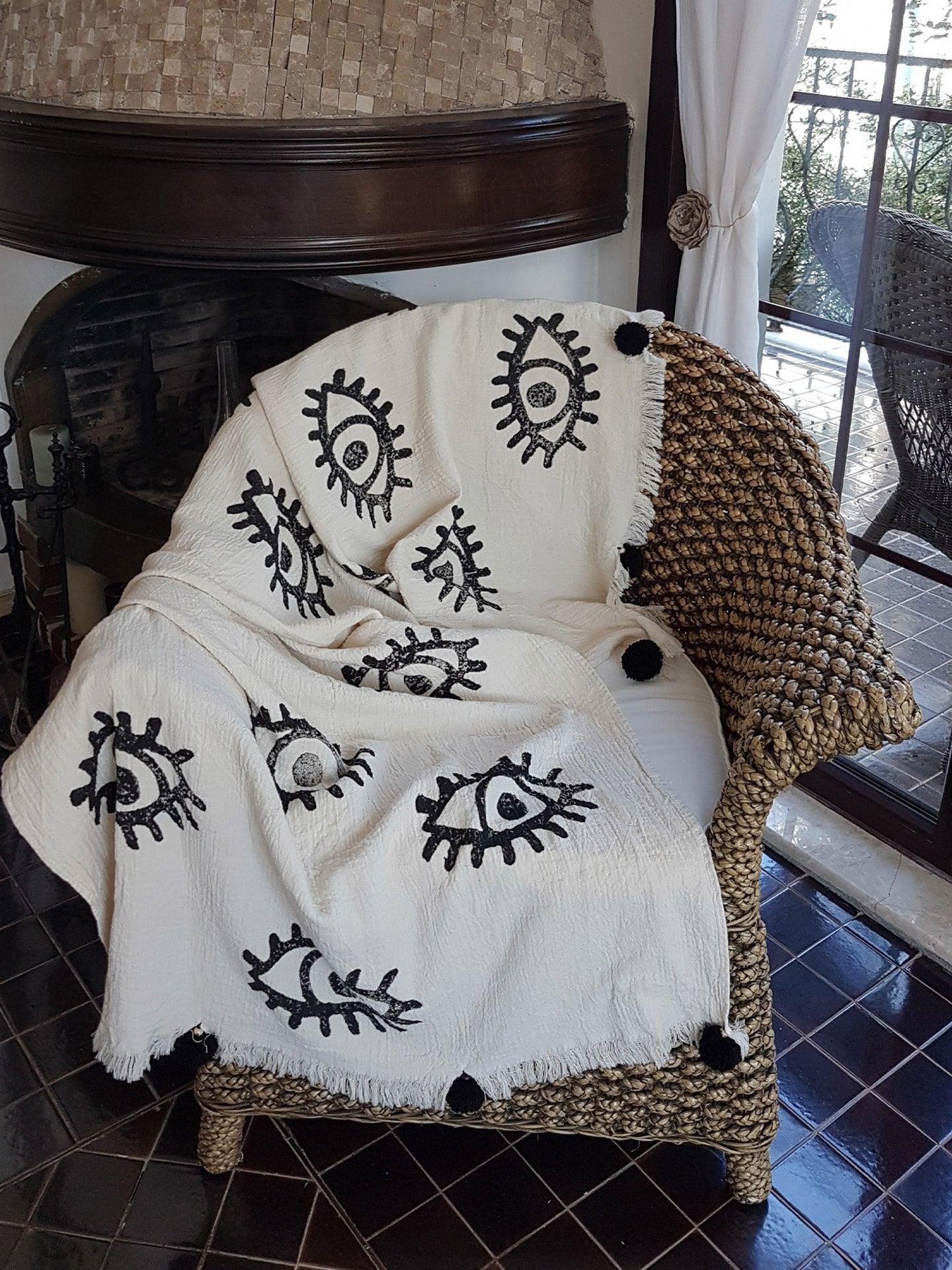 Evil Eye Throw Blankets