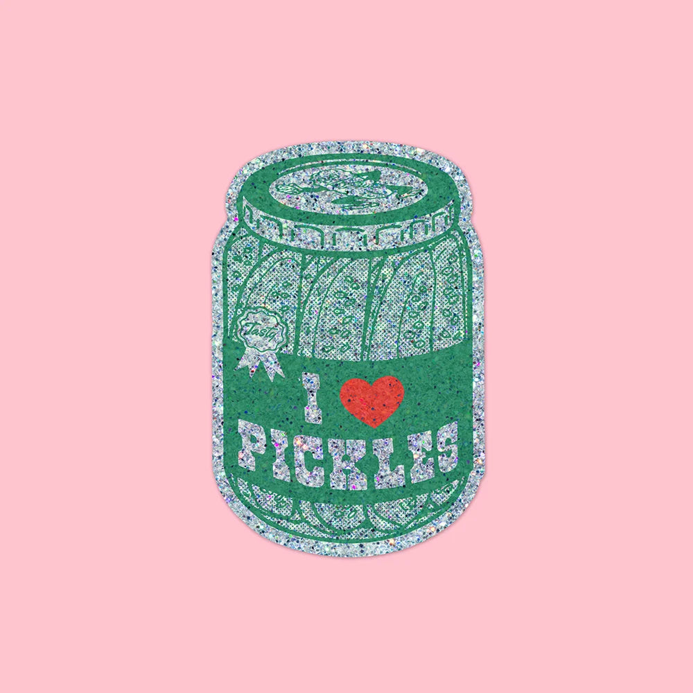 I Heart Pickles Glitter Sticker