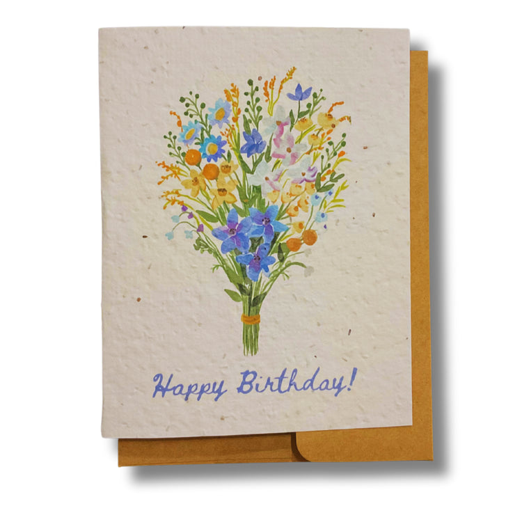 Happy Birthday! Flower Bouquet Plantable Seed Card