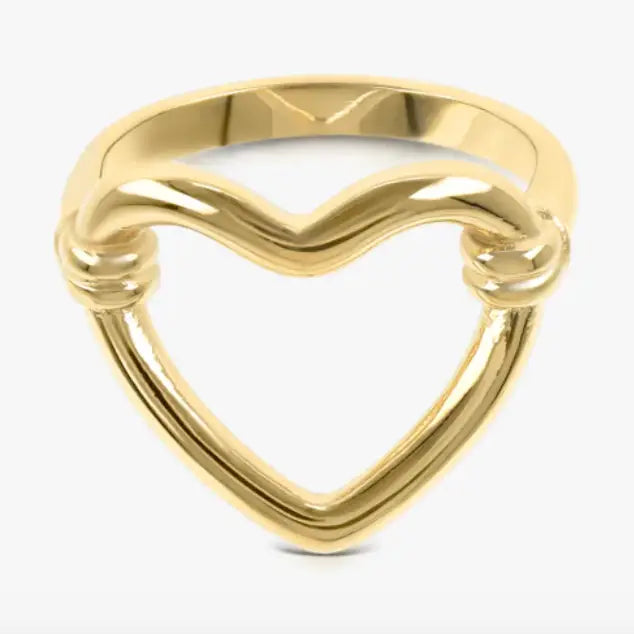 Amour in Your Hands Open Heart 18K Gold Ring
