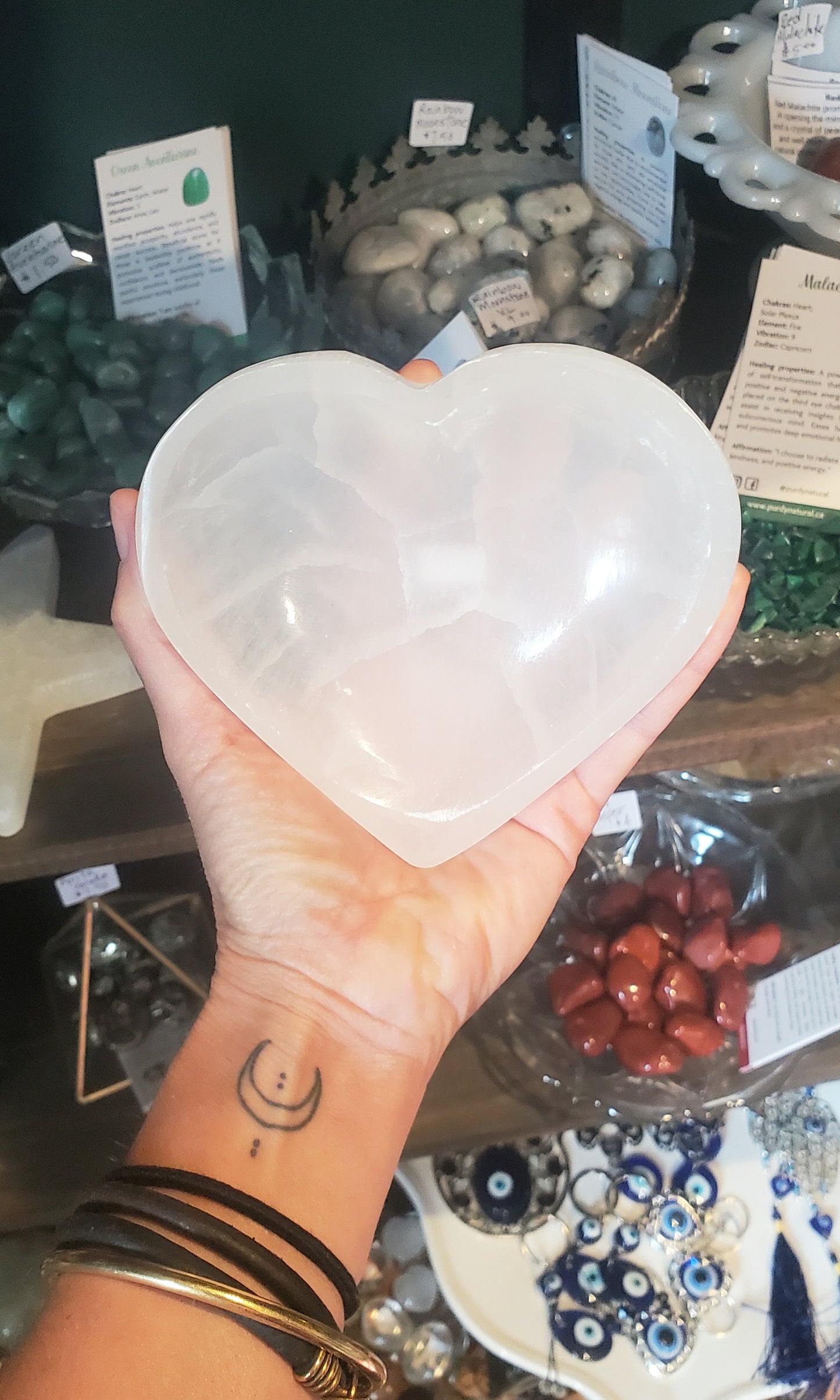 Selenite Heart Bowls