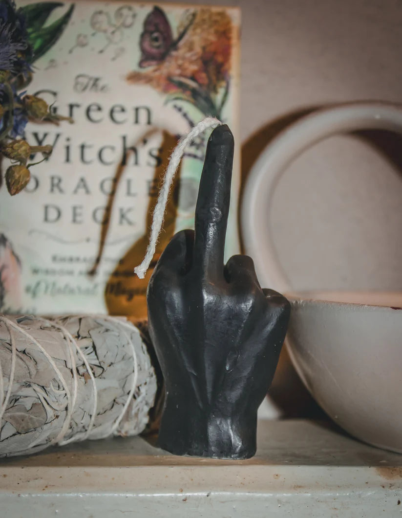 Small Middle Finger Beeswax Candle