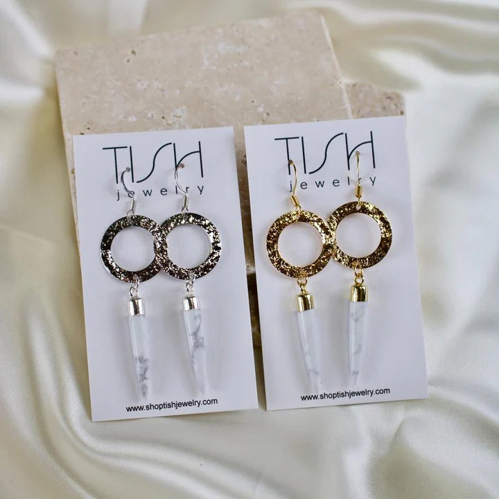 Harriet // Howlite Spike Earrings