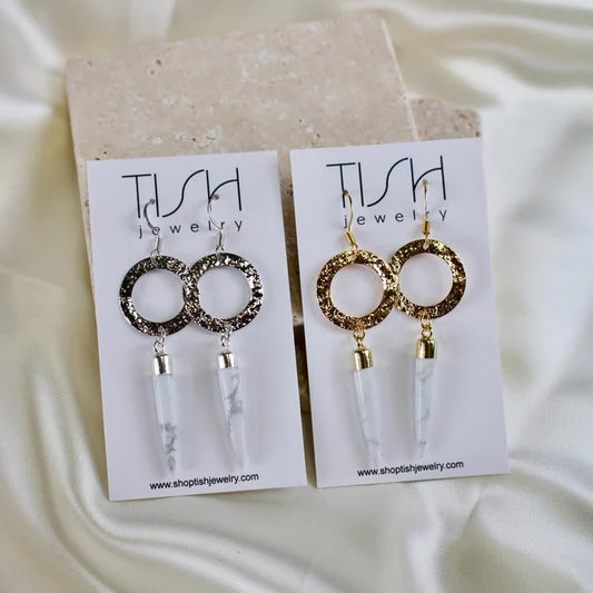 Harriet // Howlite Spike Earrings