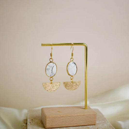 June // Howlite Charm Earrings