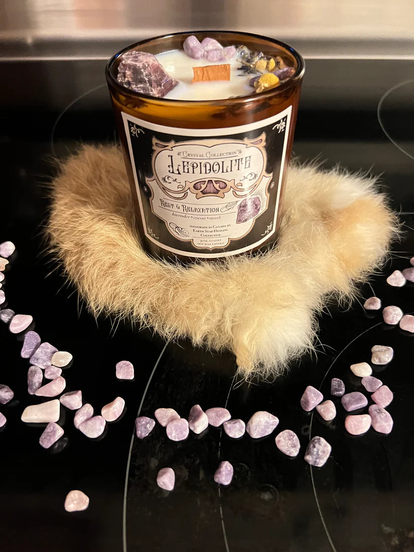 Lepidolite - Rest + Relaxation | Luxury Crystal Candle