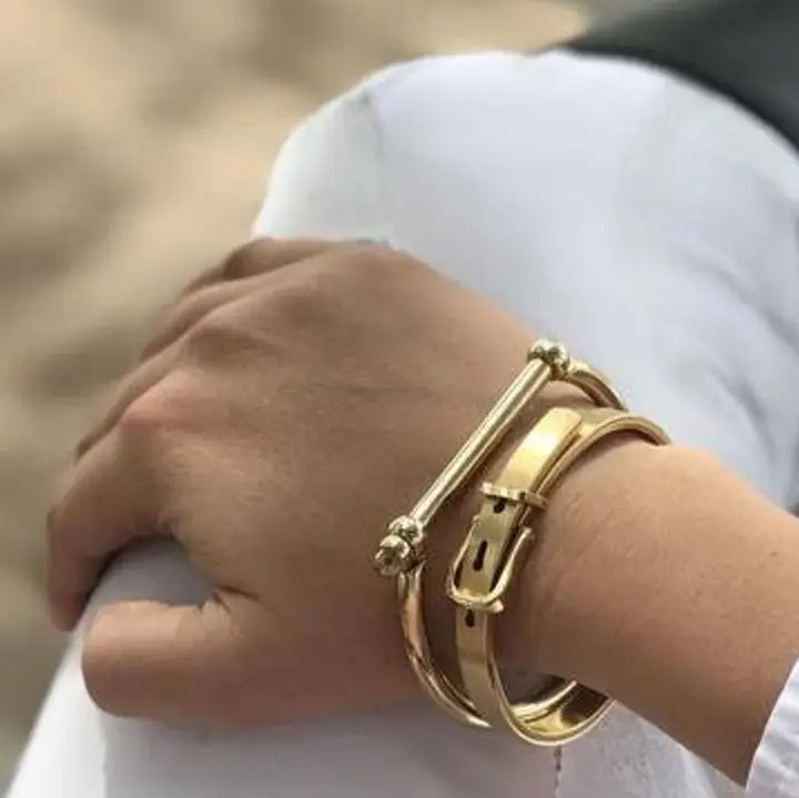 Horse Bit Cuff Bracelet- Bangle Cuff- Screw Lock- Waterproof