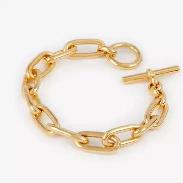 Chunky Oval Link Bracelet Toggle Clasp Waterproof Pvd
