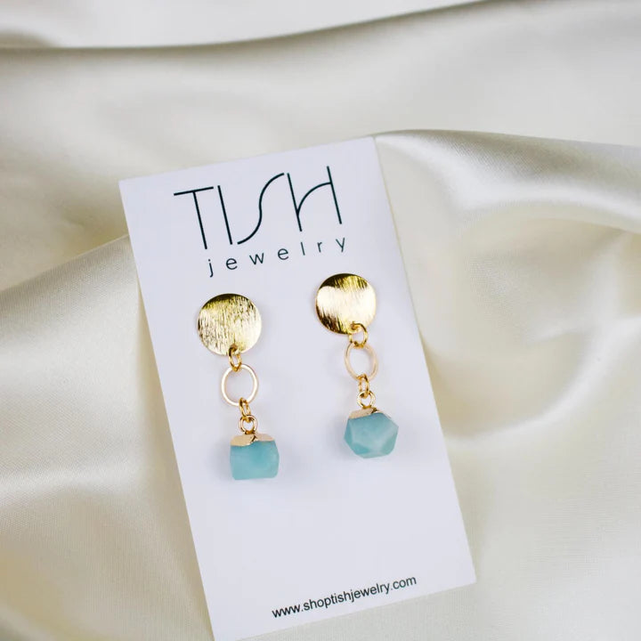 Wren // Amazonite Crystal Charm Earrings