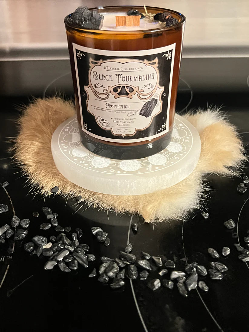Black Tourmaline - Protection | Luxury Crystal Candle