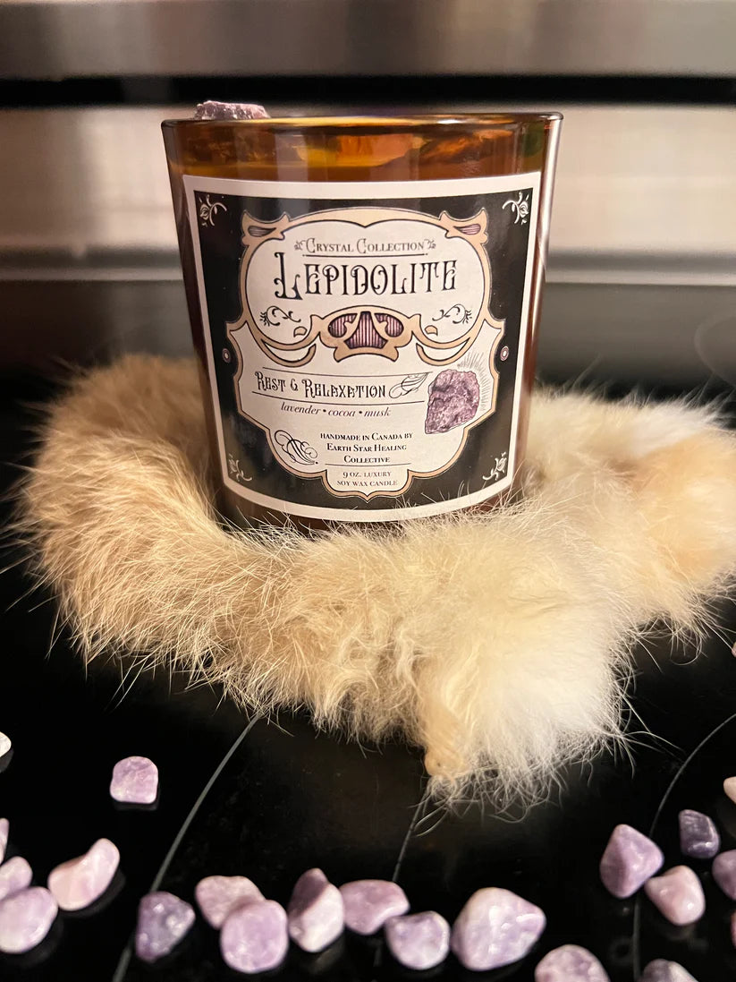 Lepidolite - Rest + Relaxation | Luxury Crystal Candle