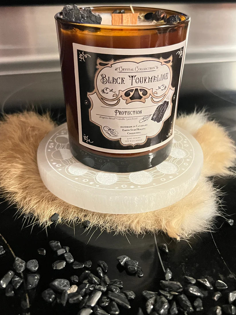 Black Tourmaline - Protection | Luxury Crystal Candle