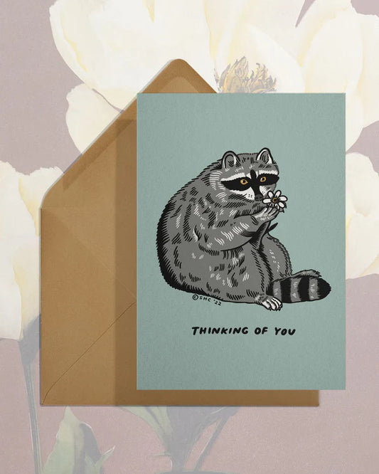 Thinking Of You Raccoon Card