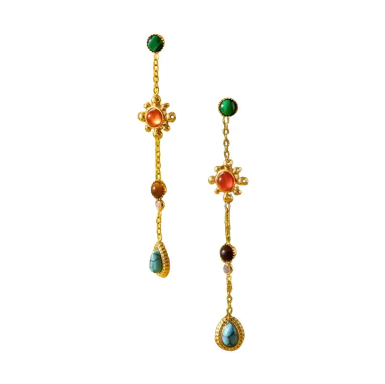 Gemstone Sundrop Earrings- Pvd Waterproof