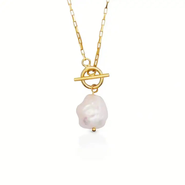 Mori Pearl Simple Necklace Perfection 18K Pvd Gold