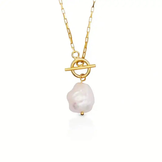 Mori Pearl Simple Necklace Perfection 18K Pvd Gold