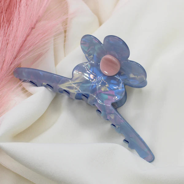 Alyssa Flower Cellulose Acetate Hair Claw Clip