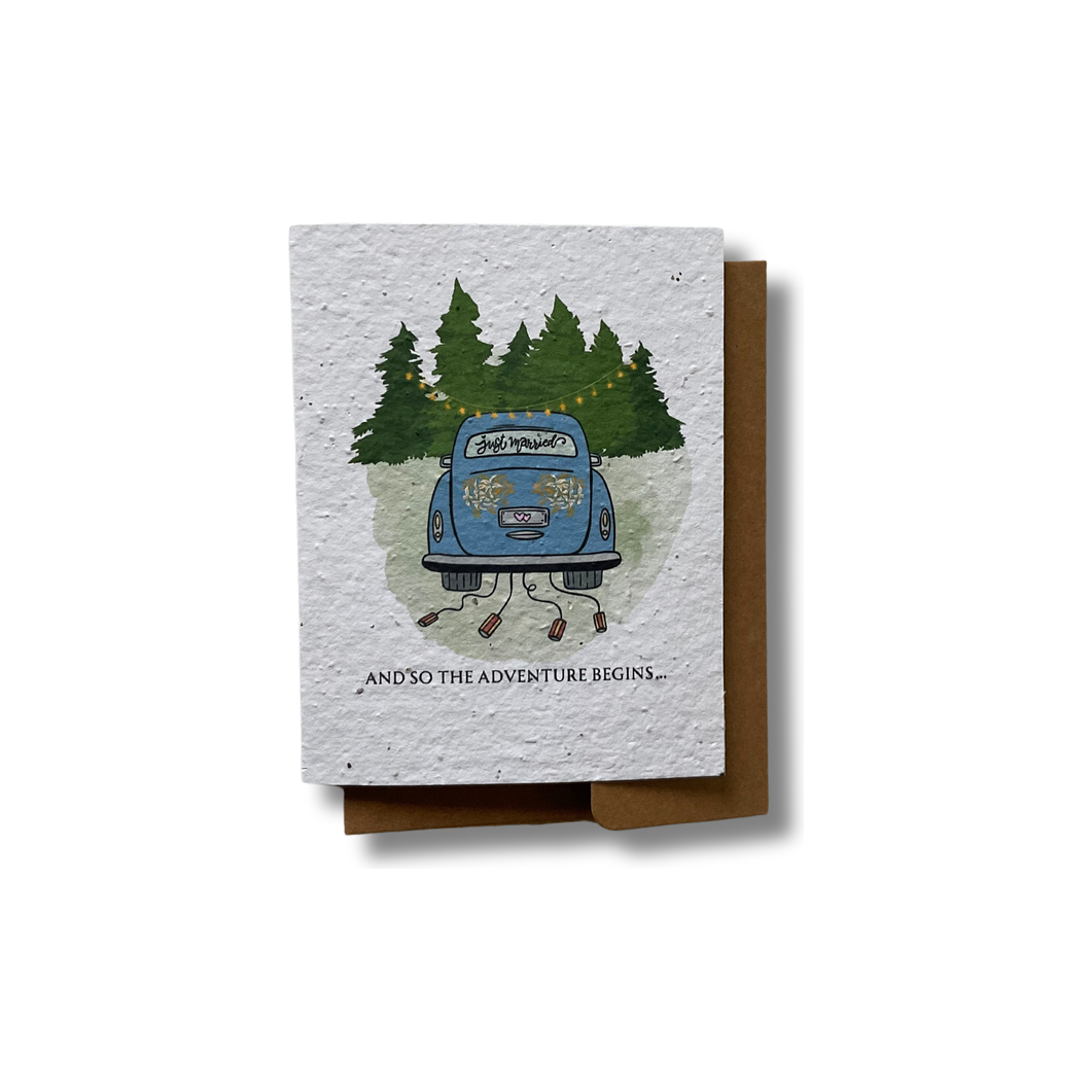 Just Married Adventure Plantable Seed Card