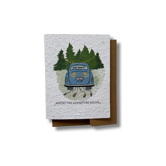 Just Married Adventure Plantable Seed Card