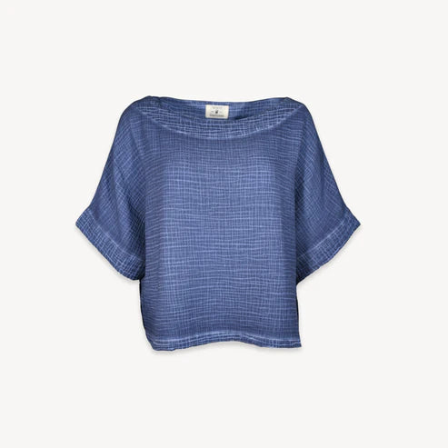 Crinkle Boat Top Denim