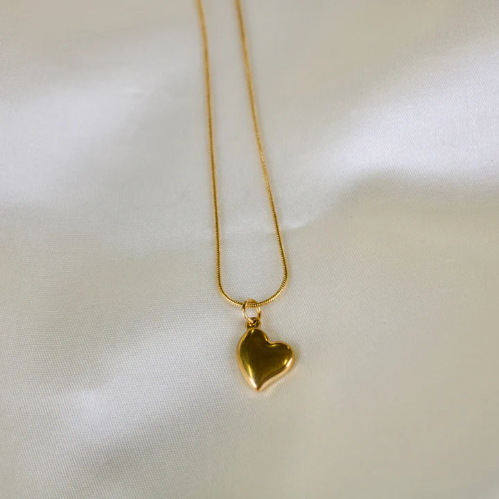 Malia Puffed Heart Necklace
