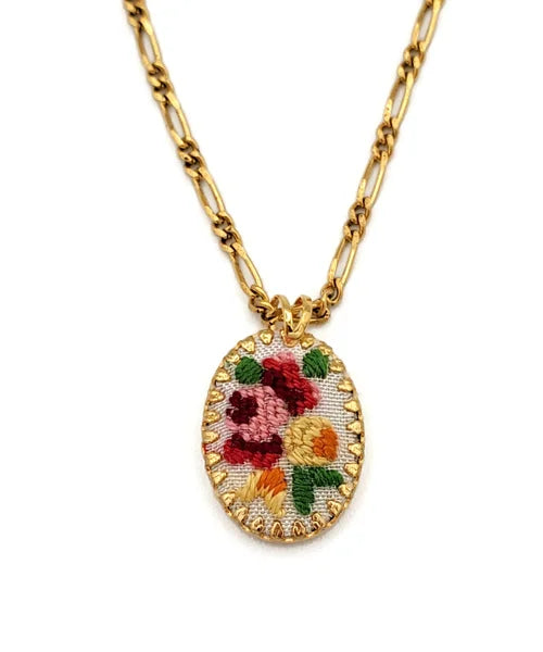Secret Garden - Vintage Embroidered Necklace