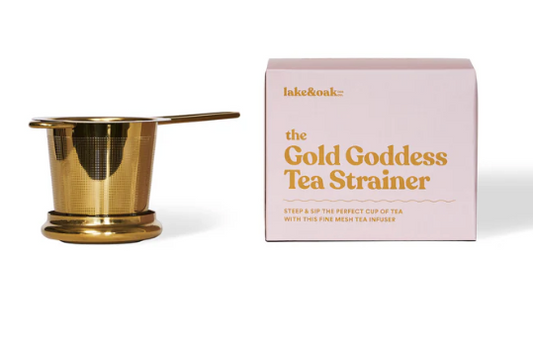 the Gold Goddess Tea Strainer
