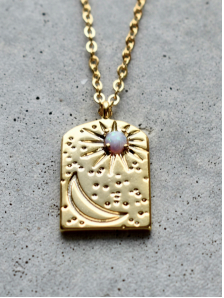 Opal Moon Window Necklace