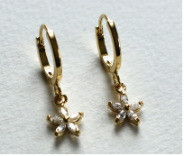 Crystal Daisy Hoops