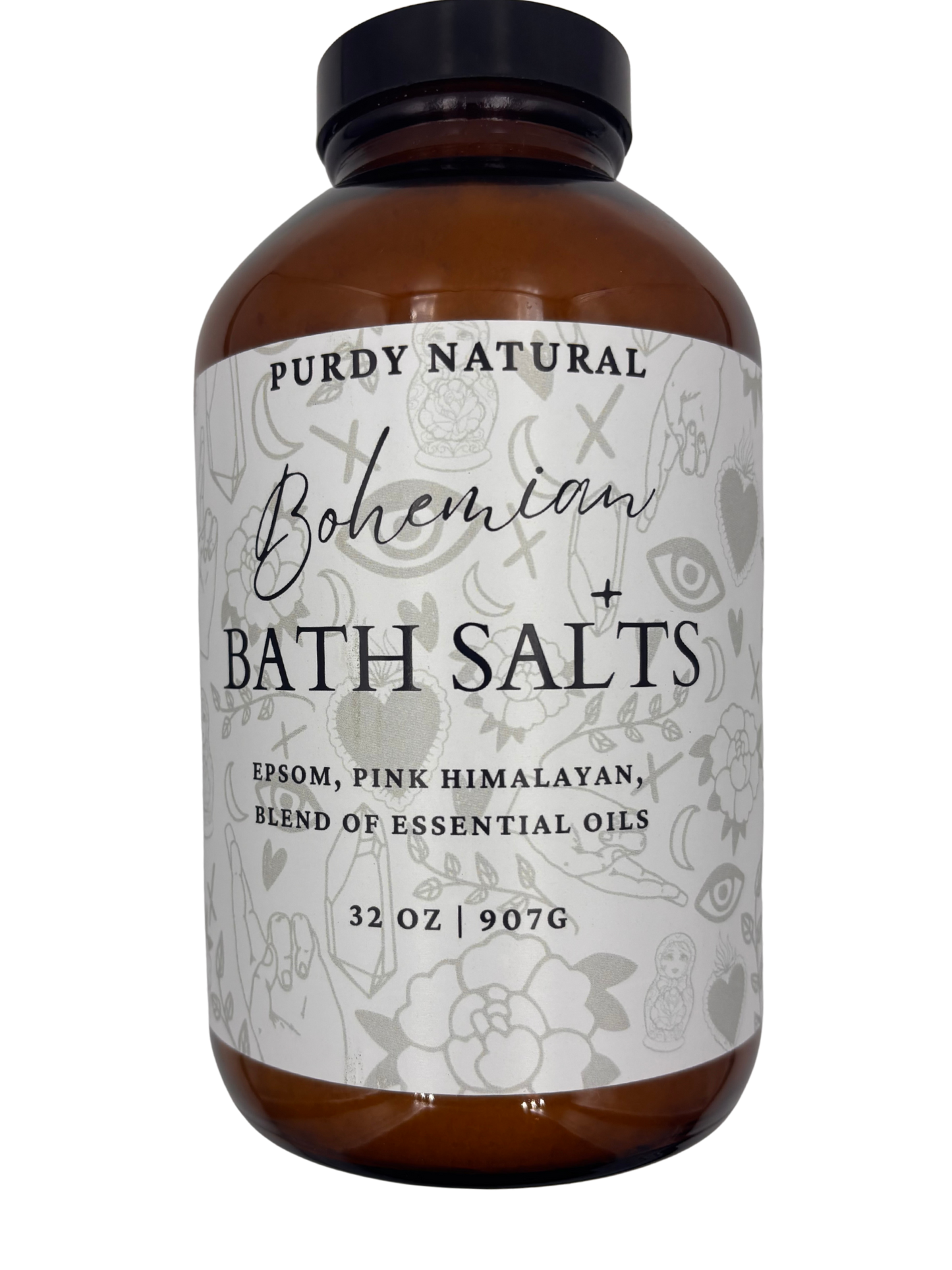 Bohemian Bath Soak 32oz Amber Glass