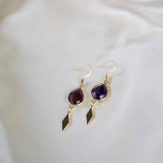 Aleena Amethyst Teardrop Earrings