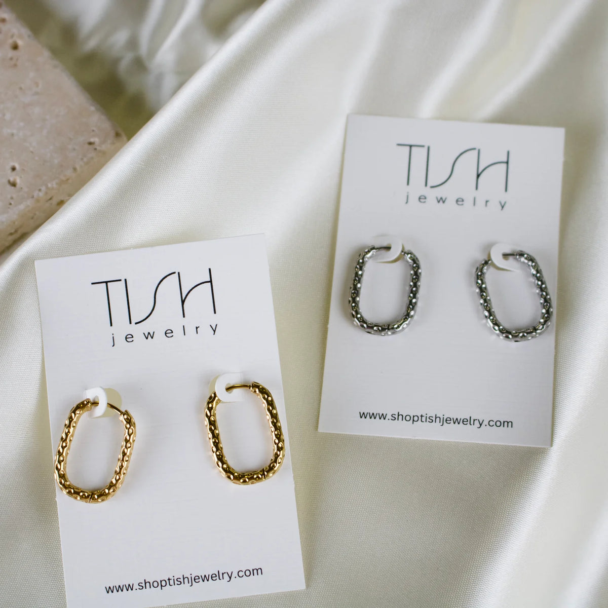 Bayley Hammered Oval Hoops