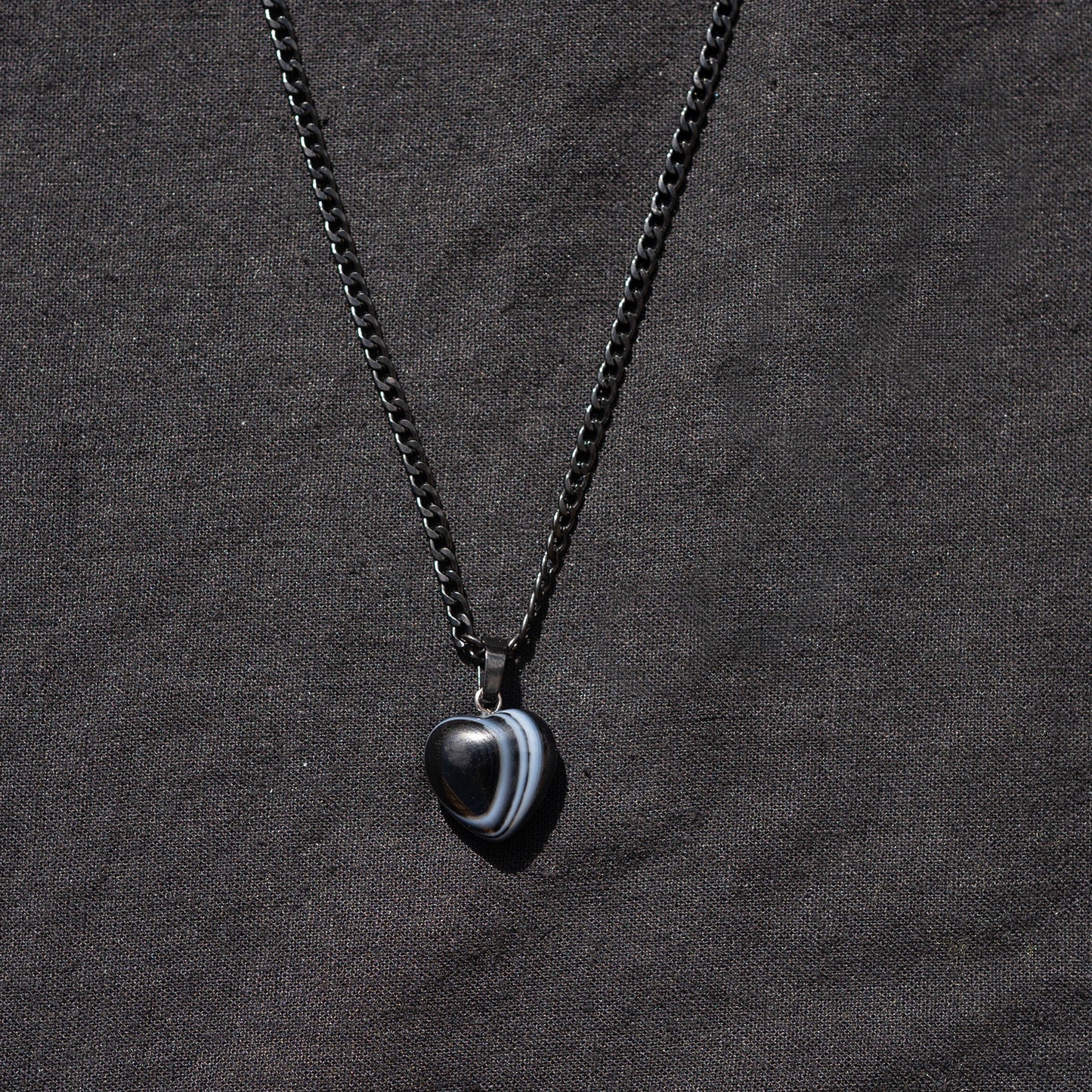 Black Heart 22" Obsidian Necklace