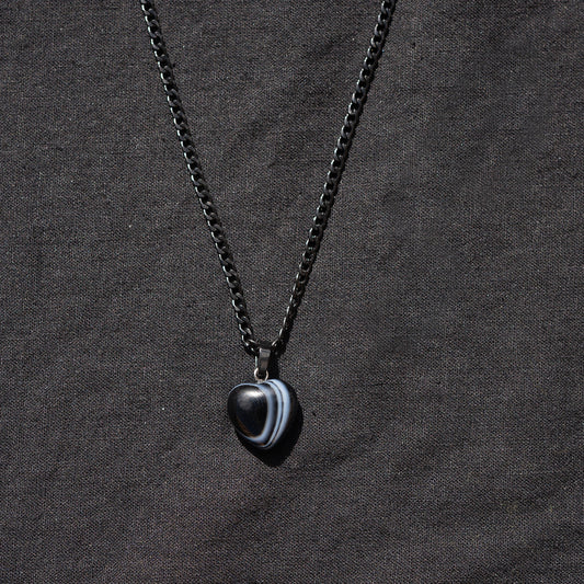 Black Heart 22" Obsidian Necklace