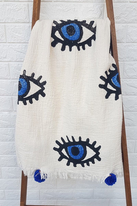 Evil Eye Throw Blankets
