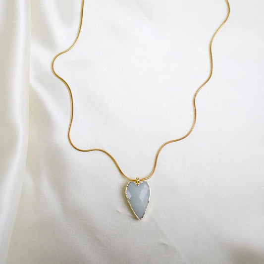 Caro // Heart Amazonite Pendant Necklace