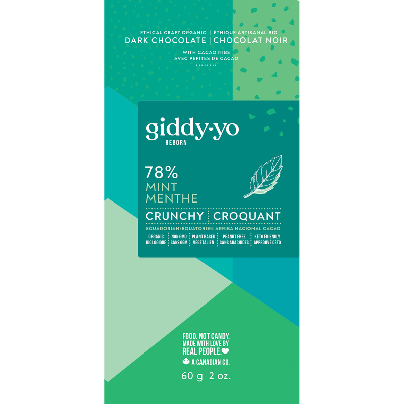 Mint 76% Dark Chocolate Bar Crunchy