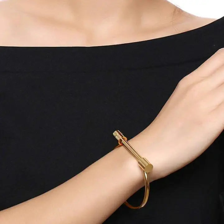 Horse Bit Cuff Bracelet- Bangle Cuff- Screw Lock- Waterproof