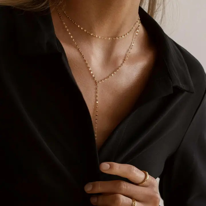 Dainty & Delicate Chain Necklace- Shimmer Pvd 14K Gold