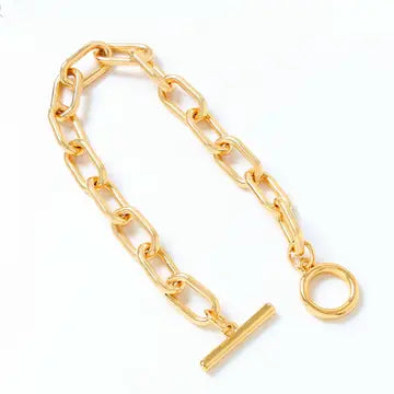 Chunky Oval Link Bracelet Toggle Clasp Waterproof Pvd