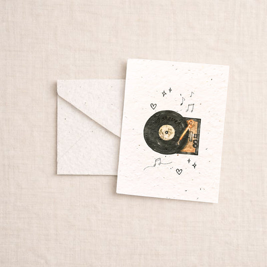 Forever Record Player Card