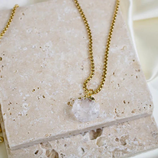 Gigi // Clear Quartz Adjustable Necklace