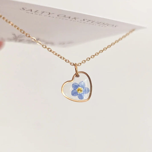 Forget-Me-Not Heart Necklace
